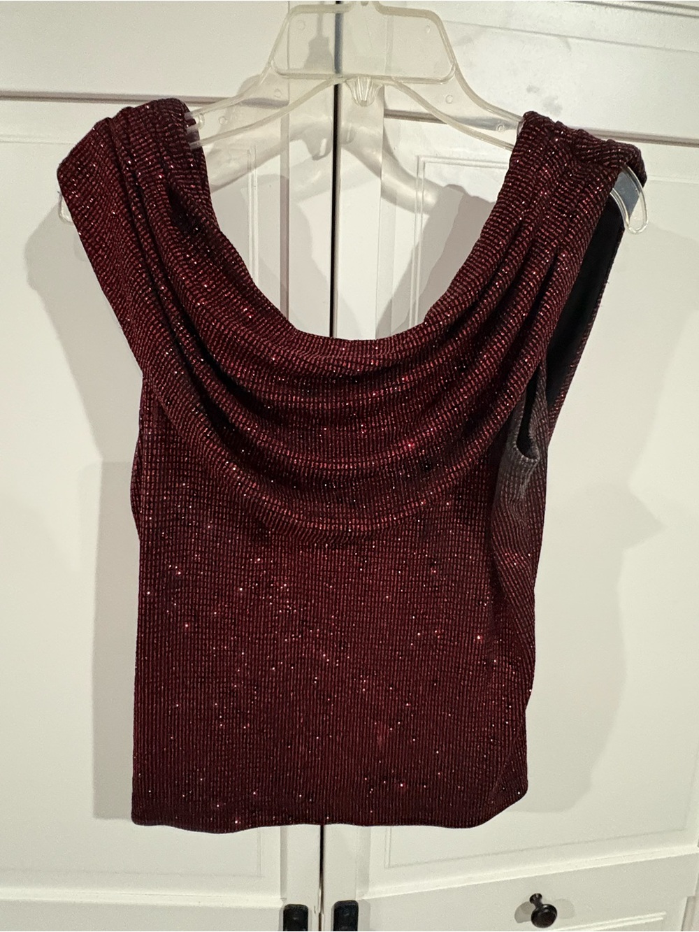 J.B.S. Burgundy Sparkle Cowl Neck Camisole
